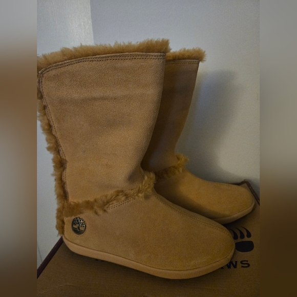 Timberland Shoes - Timberland Tan Suede Fur-Lined Boots